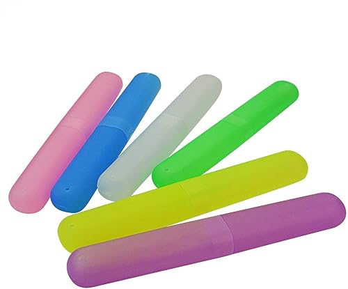 Miniatura 2 de 12 fundas de plástico para cepillos de dientes, seis colores, portátil, a prueba de polvo, para cepillos de dientes, para uso diario y de viaje (12)