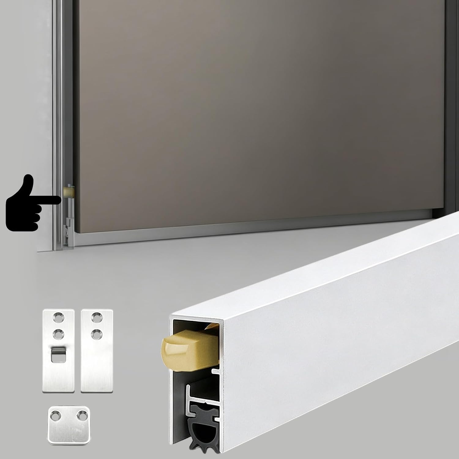 Aluminiowo-silikonowa automatyczna uszczelka drzwi opuszczanych | Blokada przeciągów drzwi w wielu rozmiarach: do kontroli hałasu i przeciągów(52cm/20.5in)