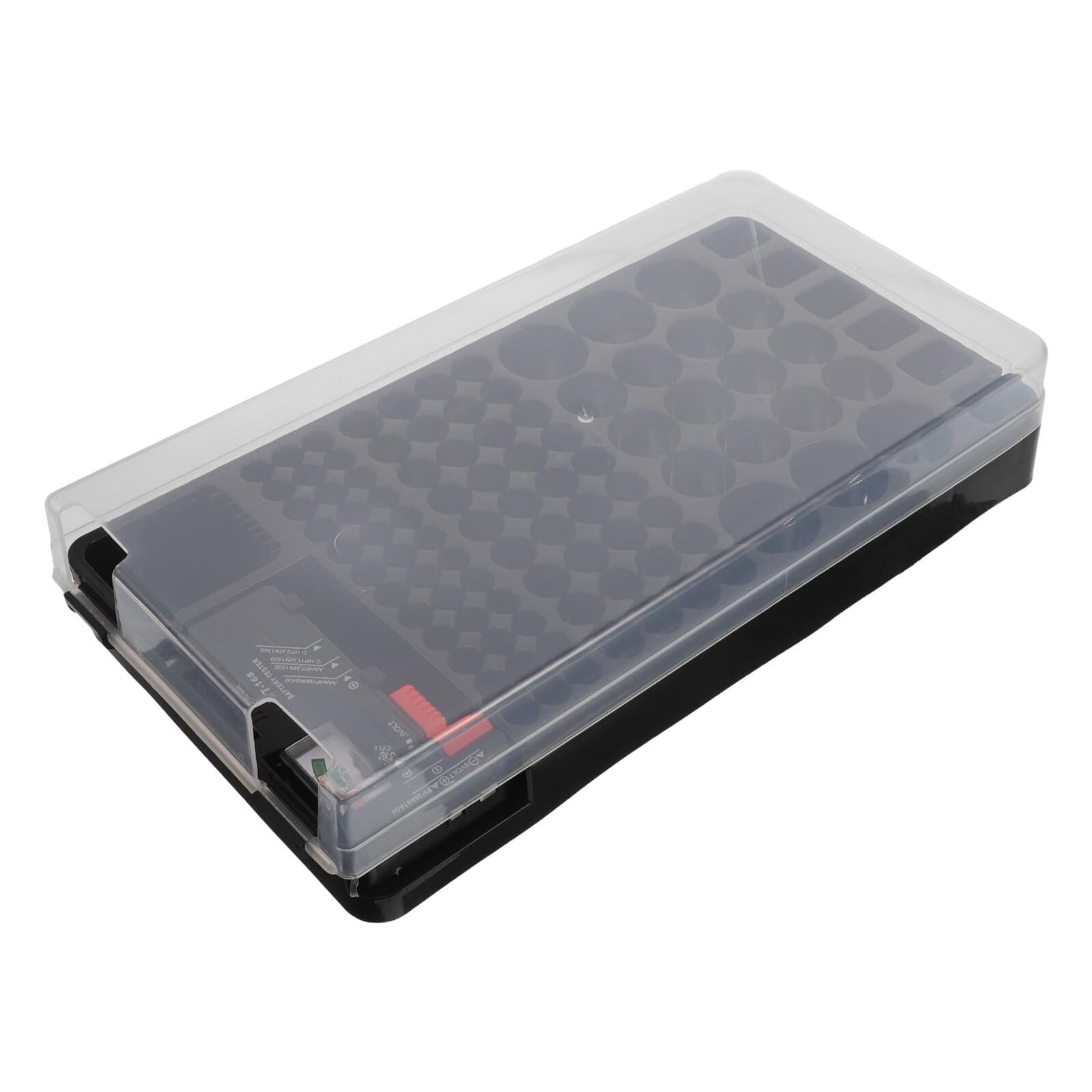 Batterie Organizer mit LED Tester Transparente Kunststoff Aufbewahrungsbox für Aa Aaa Akkus Sichere Batterielagerung und Mobiles Ladegeräte Zubehör