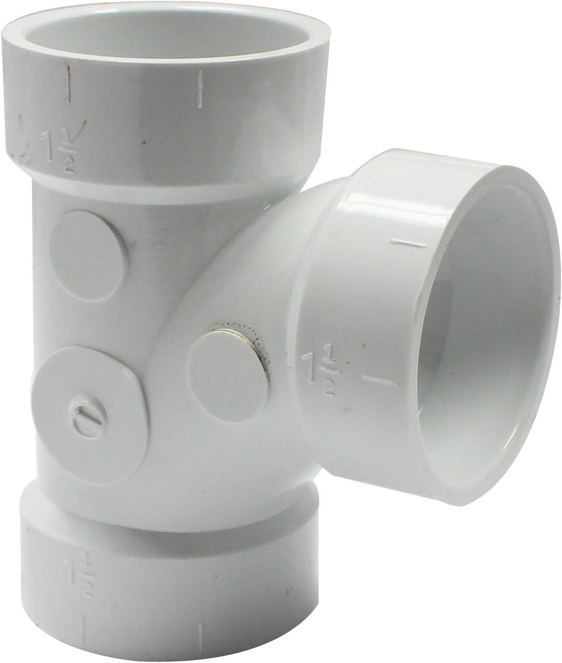 Canplas 192151L PVC DWV Sanitary Tee, 1-1/2-Inch, White