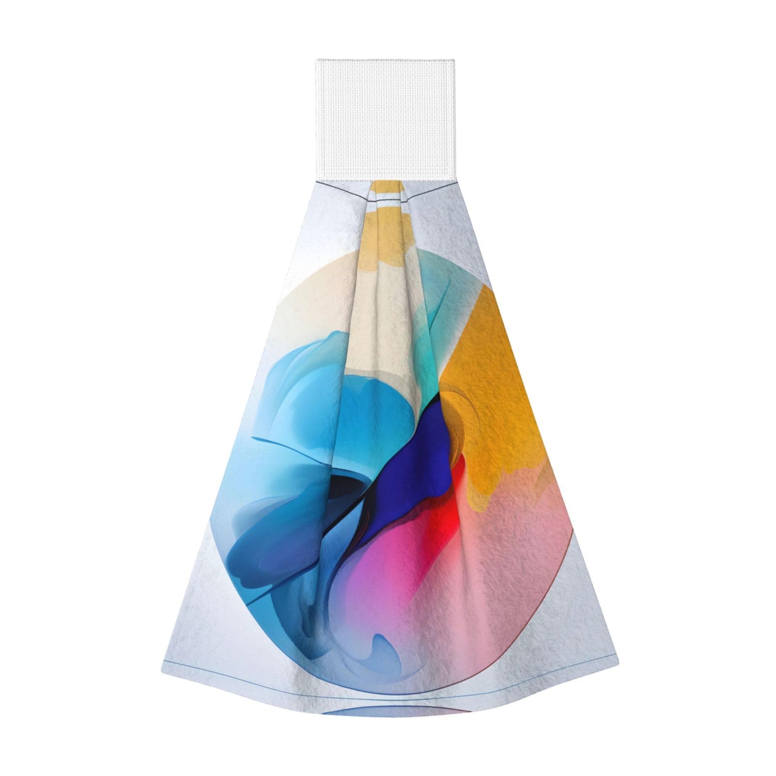ZQYTGFDC Round watercolor painting Highly Absorbent Dish Towels Soft Coral Fleece Wipe