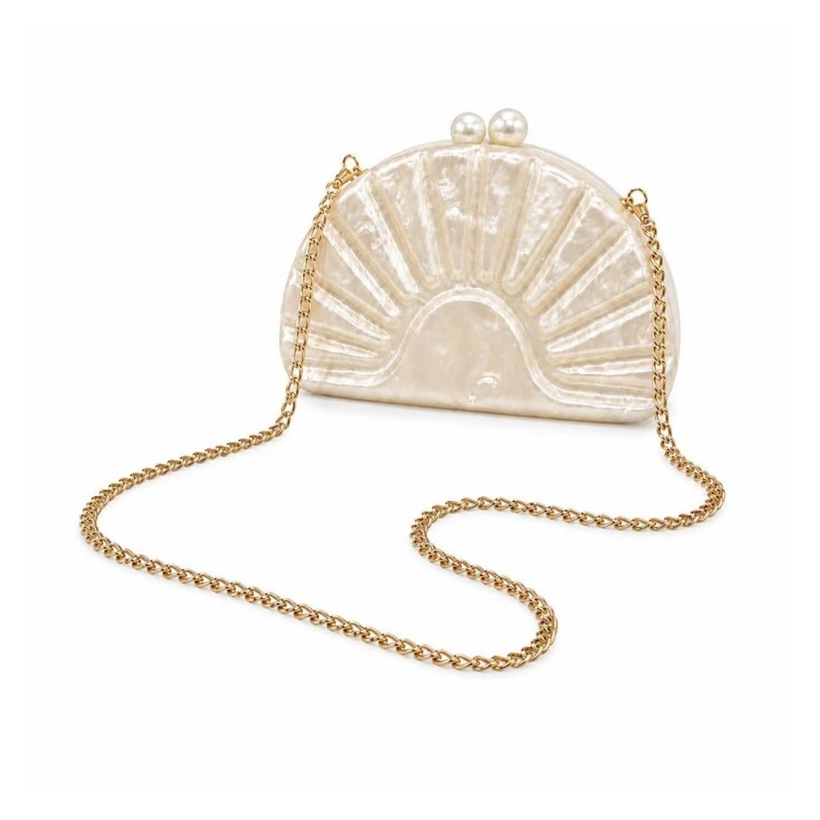 Pochette a conchiglia Scatola for borsa in acrilico a guscio semicircolare