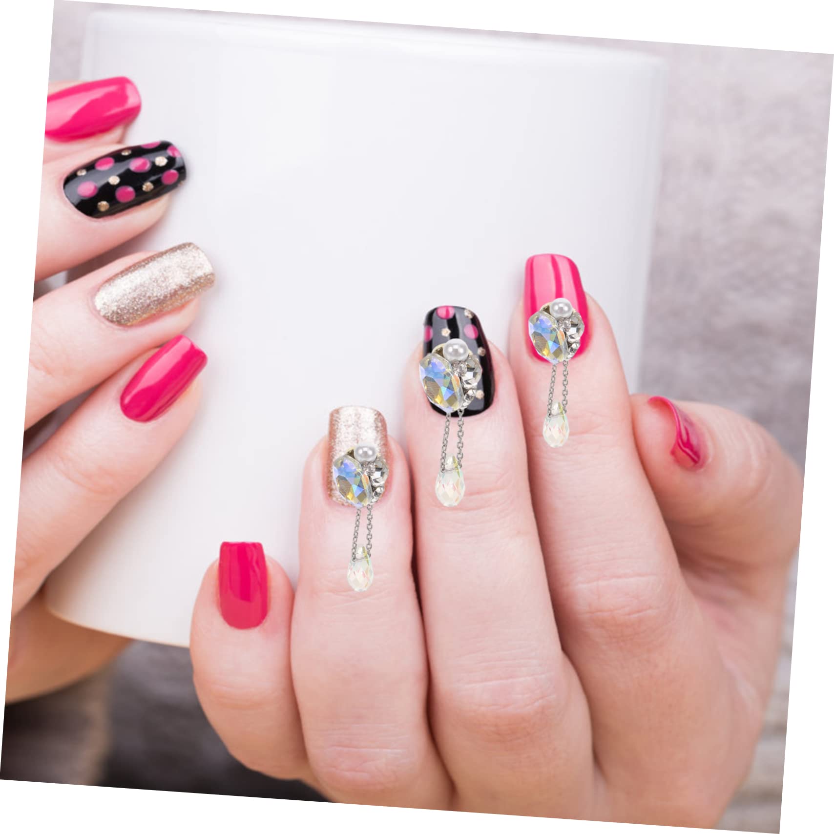 VALICLUD 4 Set Decorazione Con Ciondolo Gioielli Per Realizzare Gemme Da Salone Accessori Per Manicure E Unghie Ciondoli Cristalli Artistici Smalto Per Unghie Ciondoli 5 pezzi*4