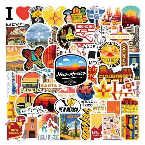 61Pcs New Mexico Stickers Pack, Aesthetic Vinyl Waterproof Sticker Decals