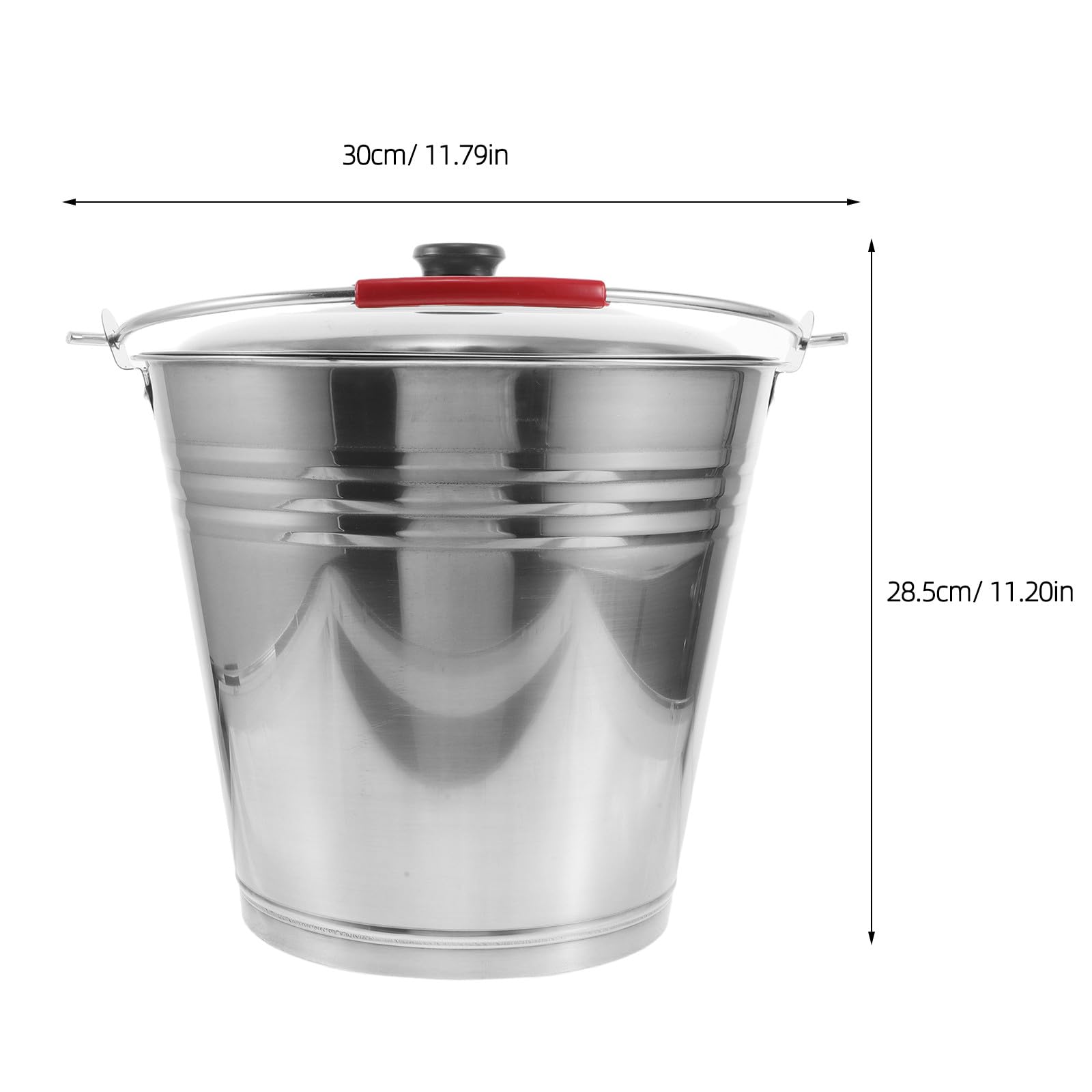 Gatuida Edelstahl-Eimer mit Griff und Deckel – 10 Liter Fassungsvermögen, großer Metall-Aufbewahrungseimer für Autopflege, Grillen oder Outdoor-Aktivitäten