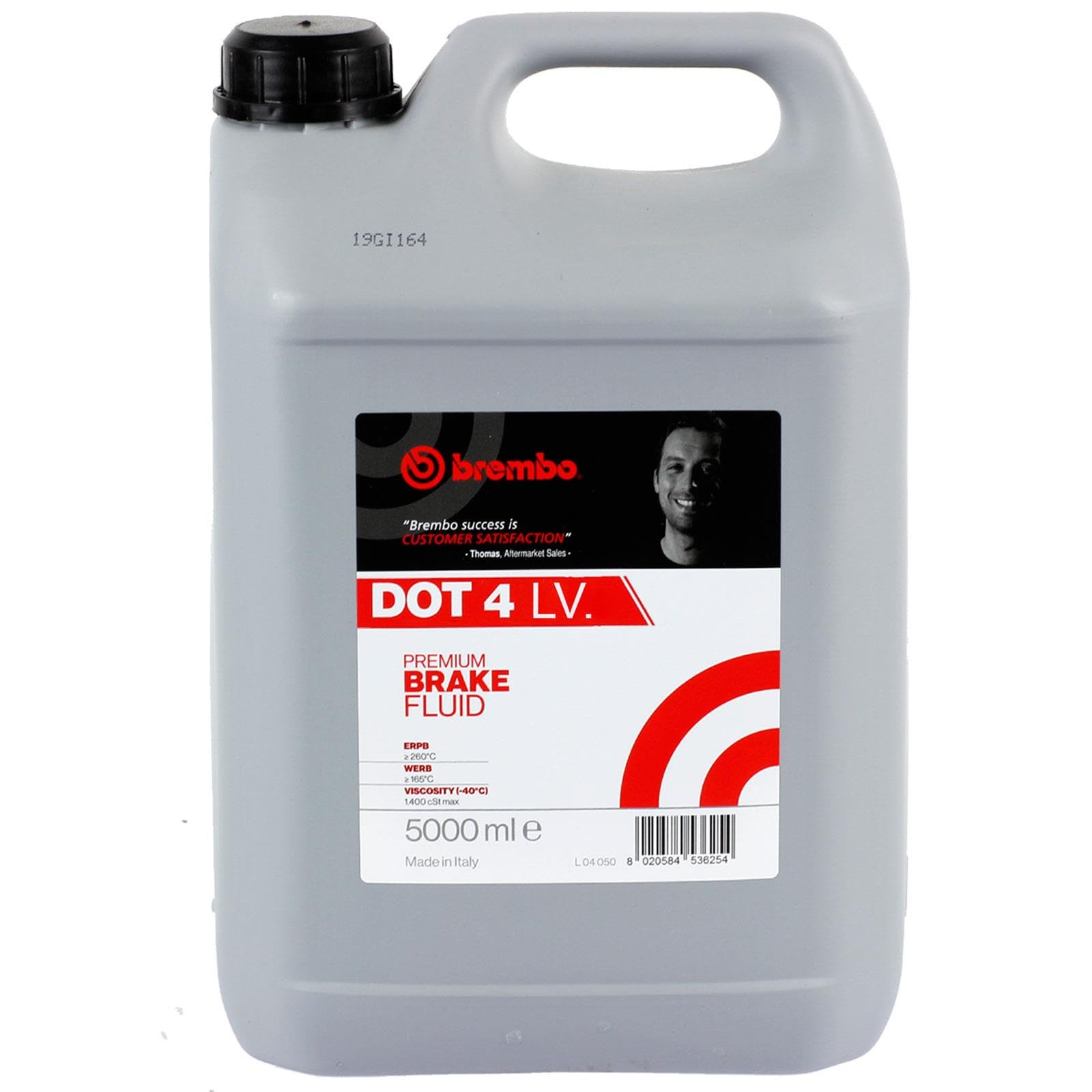 Brembo liquide de frein Dot 4â LV (faible viscosité), 5000â ml
