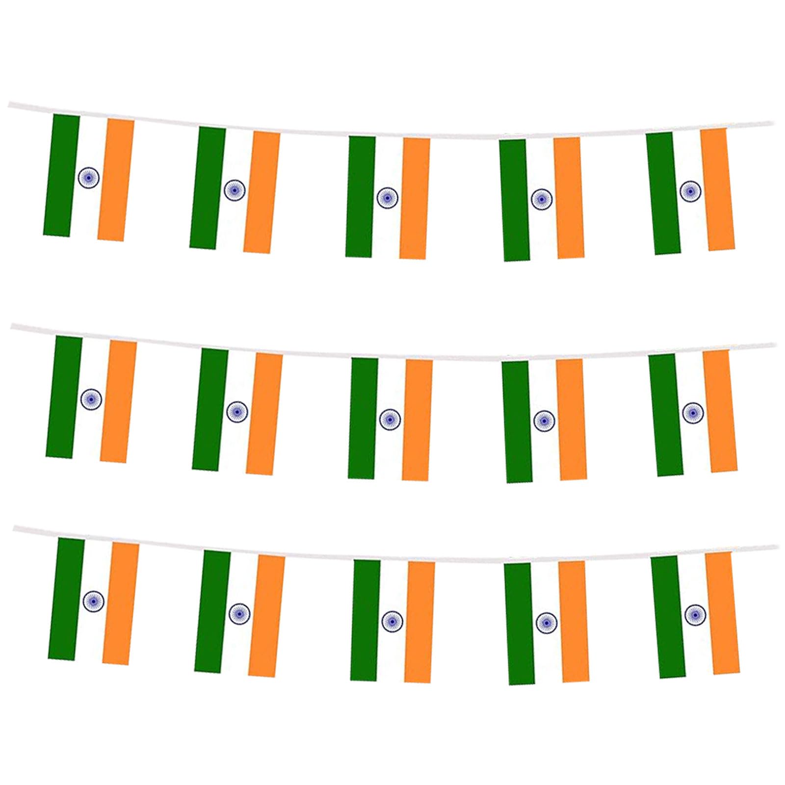 India Flag Indian Flag, Small String India Flags Mini Indian Flags Banner, Used for Party School Sports Events Patriotic Festival Decorations
