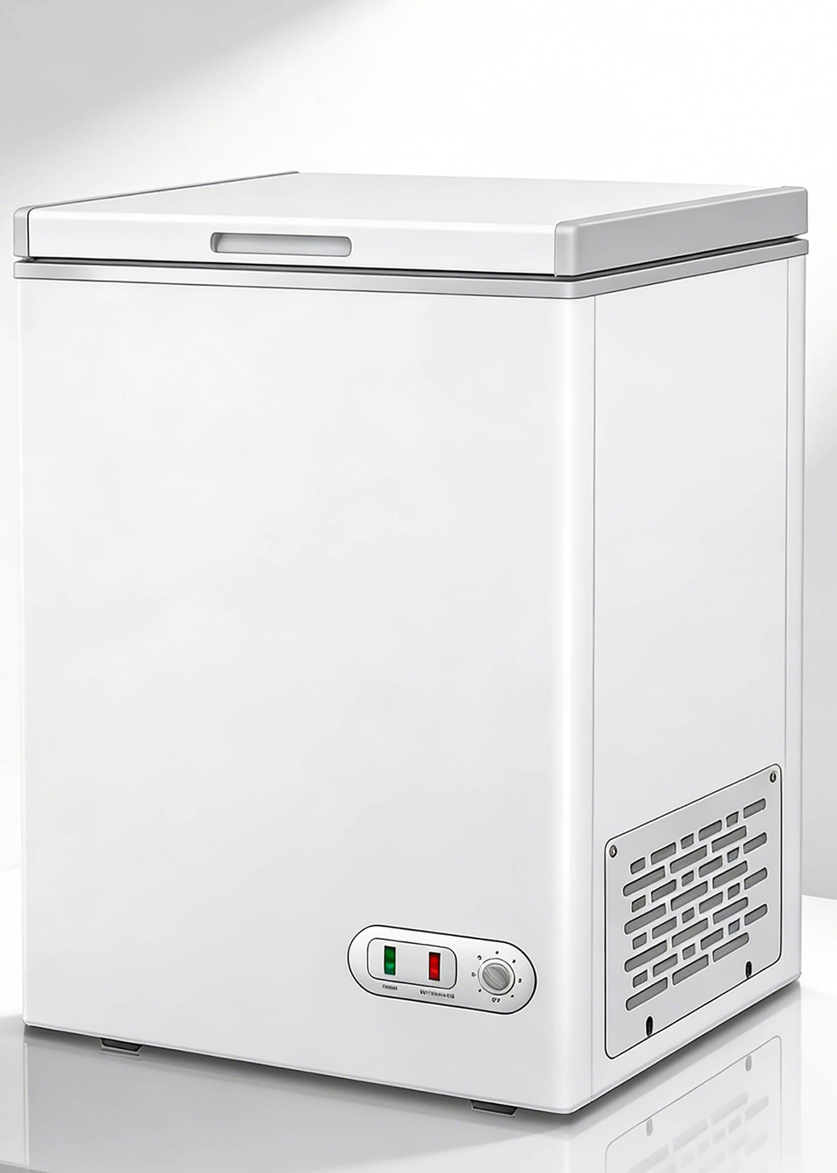 3.0 Cubic Foot Chest Freezer, Compact Deep Freezer with Adjustable 7-Stage Thermostat, Low Energy Small Chest Freezer for Apartment, Garage & Office, Quiet Mini Deep Freezer, Stainless Steel, White on Fridge.com