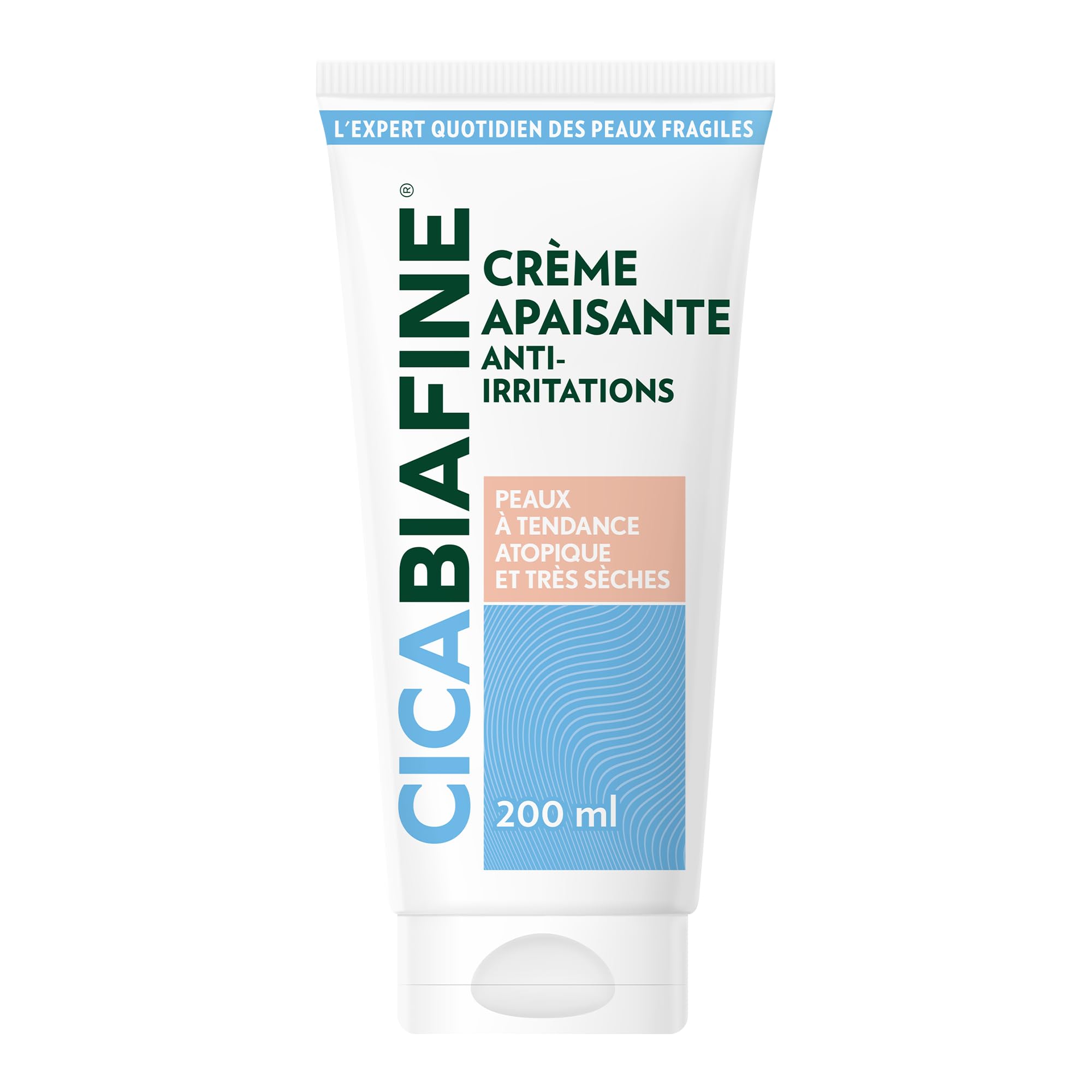 Cicabiafine – Crème Anti-​Irritations Nourrissante (tube de 200 ml) – Crème hydratante pour peaux extra-​sèches à tendance atopique – Réparatrice enrichie en glycérine