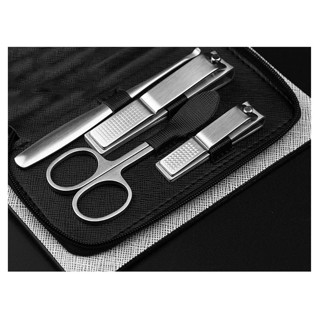 Nagelknipser-Set Edelstahl Pedicure Nagelknipser Set Beauty Schere Nagelfeile aus schwarzem Leder tragbare Box 8-teiliges Schönheits-Werkzeuge Nagelknipser-Kit