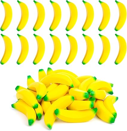 LovesTown 30PCS Banana Stress Toys, Squeeze Toys Mini Stretchy Fidget Balls Squishies Banana Stress Balls for Relief Kids Adults Party Favors