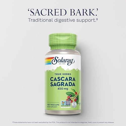 Miniatura 3 de SOLARAY Corteza de sagrada de cáscara, tapa vegetal (Btl-Plástico) 450mg 100ct
