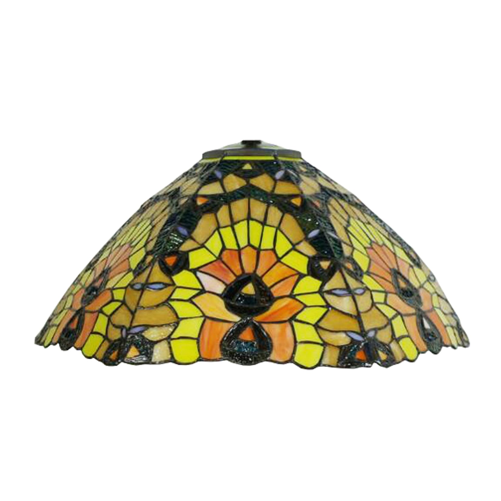 SaryEdge Tiffany Stained Glass Lamp Shade Replacement, Only 18-Inch Hat Style Beautiful Elegant Rose Peacock Lampshades Suitable for Table Lamps Floor Lamps Pendant Lamps,Rose，Peacock，Peacock