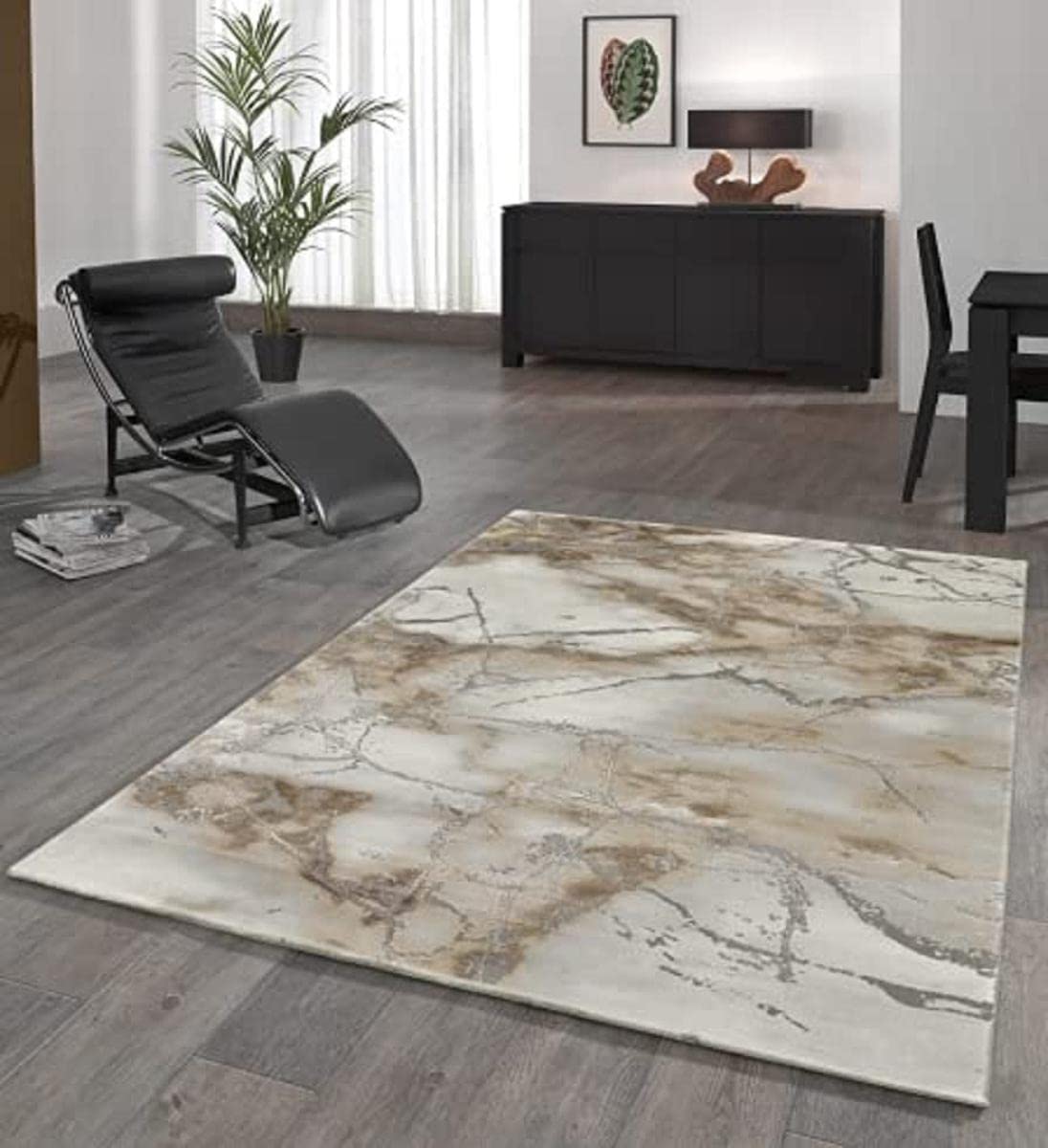 Mia's Teppiche Cristin - Alfombra para salón o Dormitorio (120 x 170 cm), Color Dorado