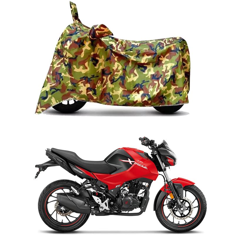 Image of Waterproof 100% PVC Coated Full Bike Scooty Two Wheeler Body Cover Compatible for Hero Xtreme 160R /UV-Rays /Heat Protection /Birds Dropping /Scratchproof /Dust Proof [6X6 Jungle Print]