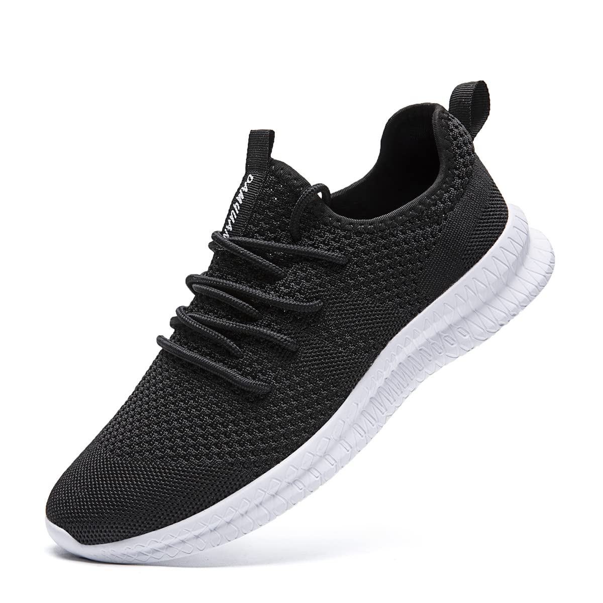 FUJEAK Herren Walkingschuhe Turnschuhe Fitnessstudio Sportschuhe Sneaker Running Tennis Schuhe Freizeit Straßenlaufschuhe Fashion Leichtgewichts Atmungsaktiv Schlüpfen Schuhe Schwarz und Weiß 39