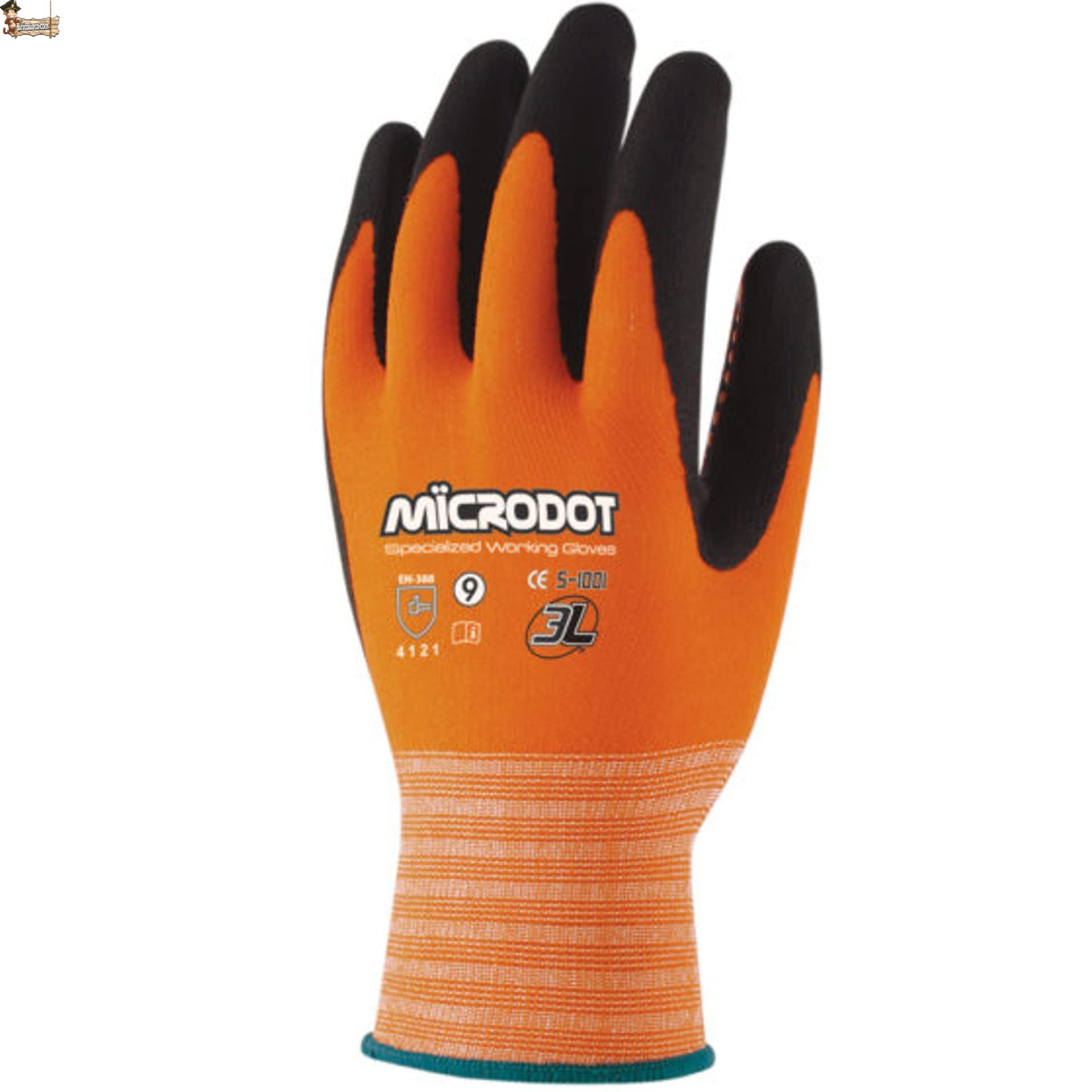 BricoLoco.com 12 PARES Guantes trabajo mecánico nitrilo, nylon sin costuras. Puntos dots para ¡¡¡ MÁXIMO AGARRE !!!. Excelente adaptación a la mano. (12, Talla 10)
