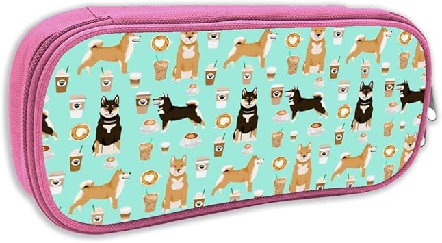 Amazon Co Jp ペンケース ペンポーチ 犬ファブリック シバ犬コーヒープリント犬ファブリック 筆箱 多機能 シンプル 文房具 がま口 がまぐち ボート 学生用 社会人用 おしゃれ 軽量 シンプル ペン入れ 文具収納