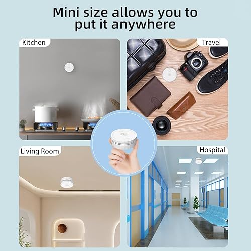 Miniatura 3 de HEIMAN Mini detector de monóxido de carbono, monitor de alarma con detector de CO cumple con los estándares UL2034, funciona con batería y