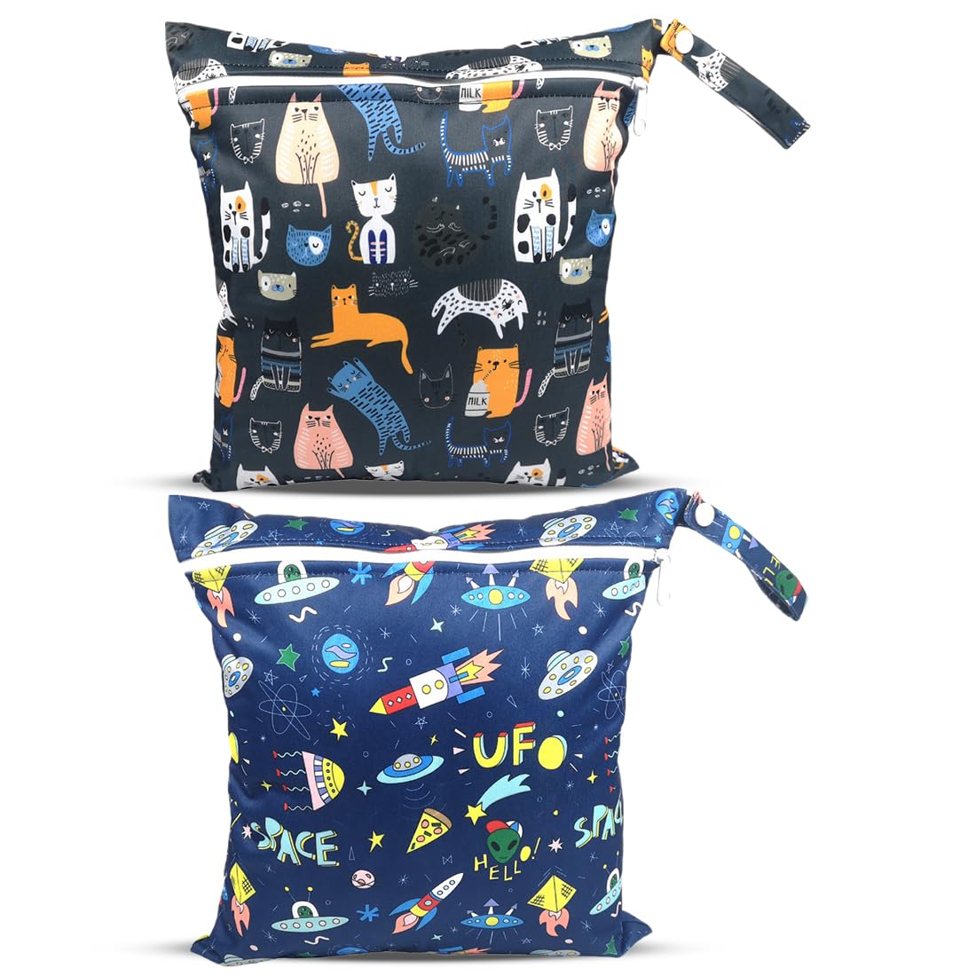 Wet bag pannolini lavabili 2 Pezzi Impermeabile Borsa pannolini Ecologica