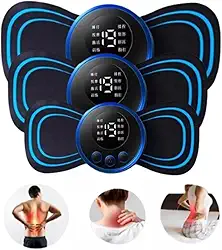 Kit Com 3 Mini Massageador Elétrico Portátil Aparelho Massageador Elétrico Recarregável Portátil p/Dor Muscular Pescoço Pernas Coluna Lombar e Cervicalsem fio usb fisioterapia tens relaxamento corporal
