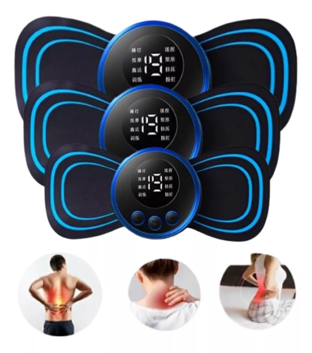 Kit Com 3 Mini Massageador Elétrico Portátil Aparelho Massageador Elétrico Recar