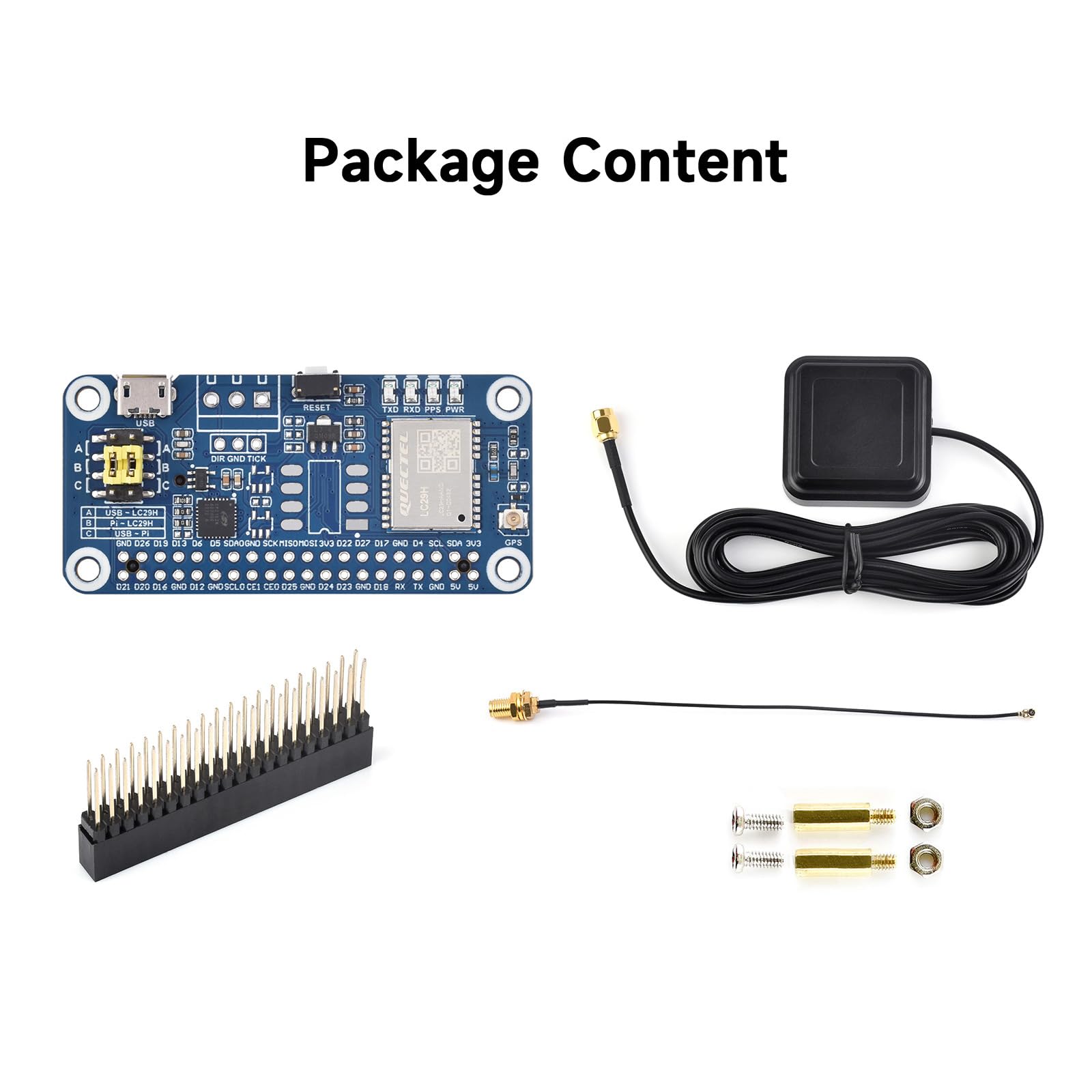 Waveshare LC29H Series Dual-Band GPS Module for Raspberry Pi, Dual-Band L1+L5 Positioning Technology, Supports Positioning Augmentation System and Easy Technology