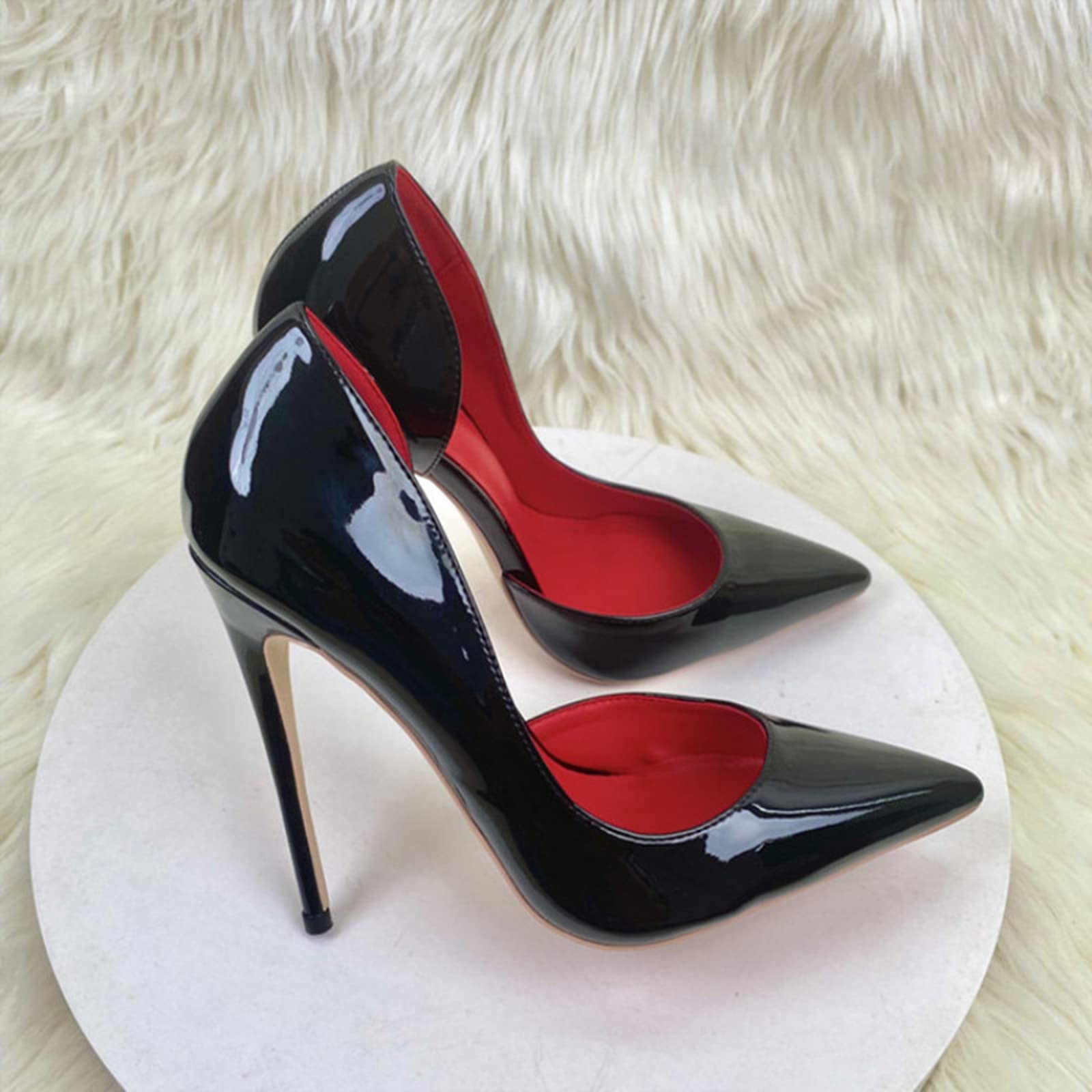 12CM/4.72IN Sexy Vernice A Punta Tacchi Alti Scarpe Fetish Tacchi A Spillo Discoteca Pole Dance Festa di Nozze Scarpe da Ballo