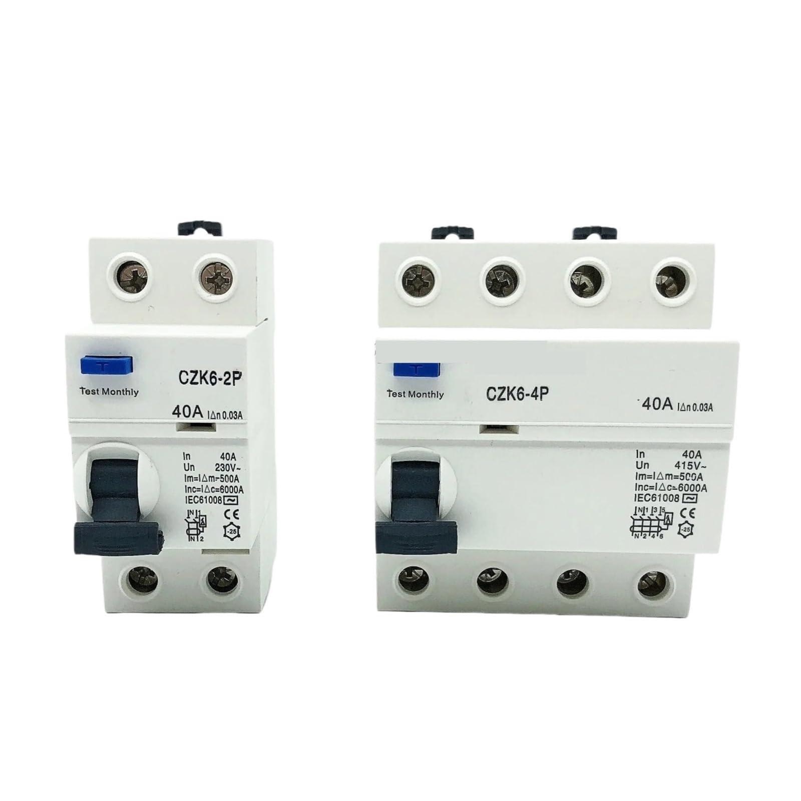 Disjoncteur différentiel type B EKL6-100B pour protection DC 30mA
