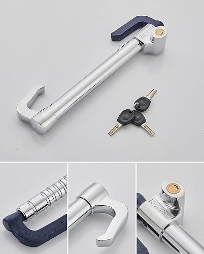 Miniatura 7 de Dispositivo antirrobo para volante de automóvil, bloqueo de freno de pedal de volante, doble gancho retráctil, productos de seguridad