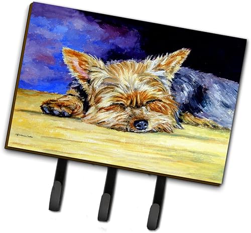 Caroline's Treasures 7357TH68 Yorkie - Correa o soporte para llaves, ganchos de pared, ganchos para llaves, perchero para colgar llaves, toallas,