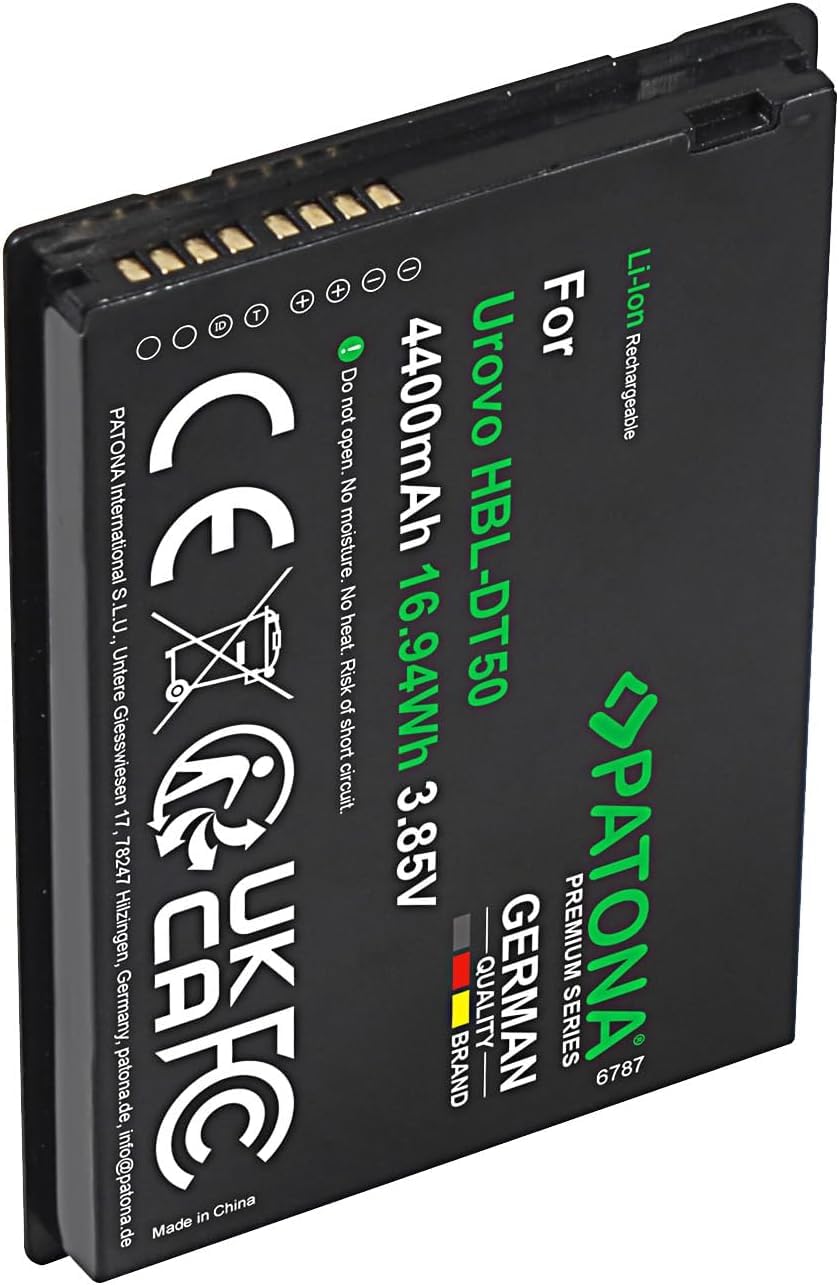 PATONA Premium Batería para Urovo DT50, HBL-DT50, 4400mAh 3.85V 16.94Wh | Batería para escáneres de código de barras y POS-Terminals