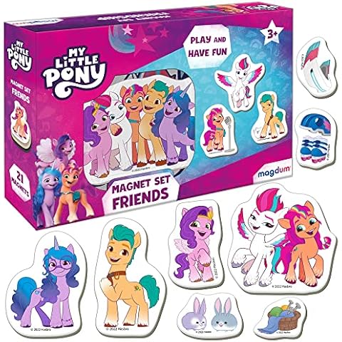 My Little Pony Toy Magnet Friends - 21 Large Magnets Children for Magnetic Board - Fridge Magnets Children - Magnetic Toy Children - Magnetic Games for Children from 3 Years Cover