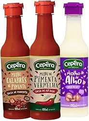 Molho de Pim Vermelha, Pim Calabresa e Alho - Kit 3 de cada