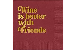 Wine is Better with Friends Gold Foil Cocktail Beverage Napkin