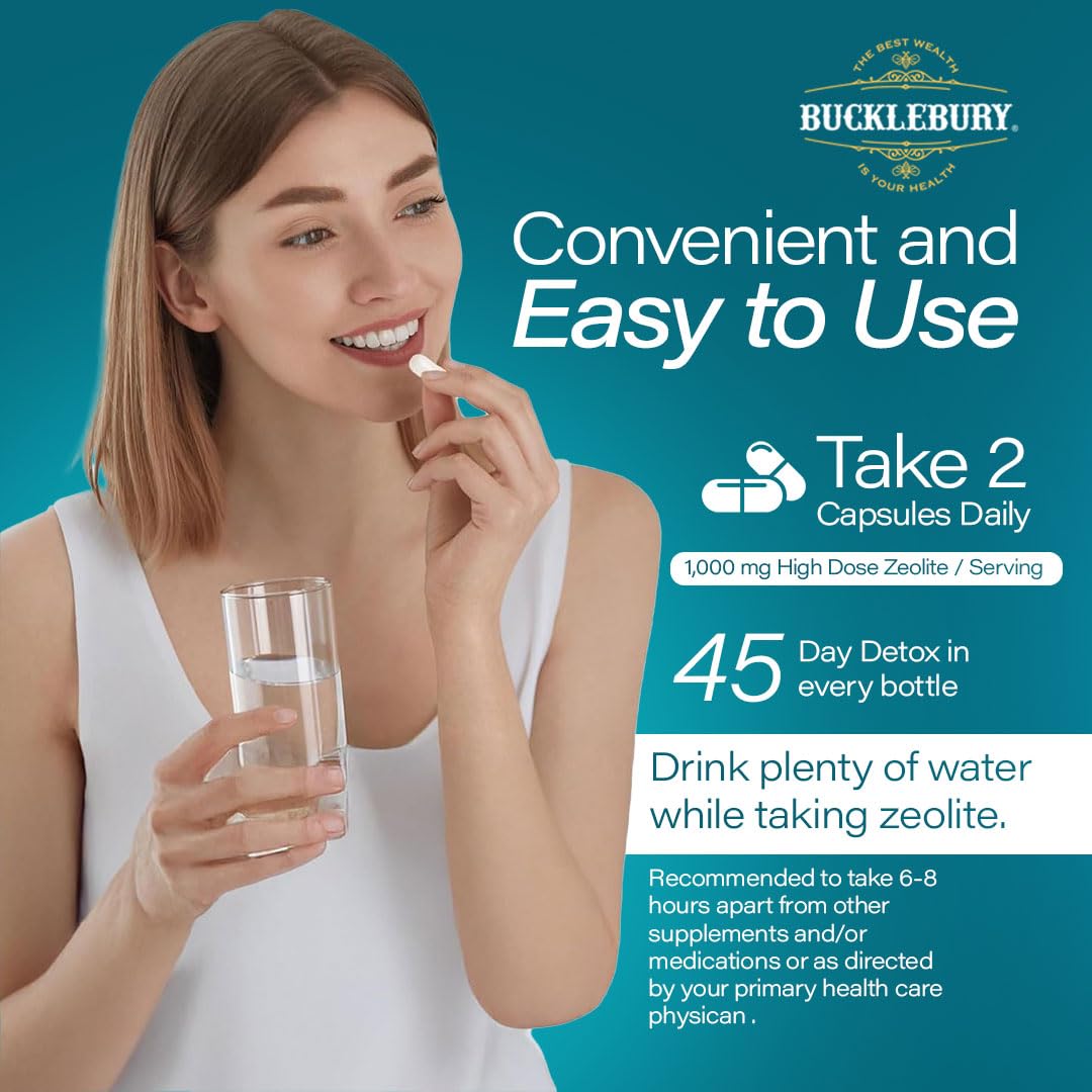 BUCKLEBURY Micronized Zeolite Capsules - Mineral Zeolite Detox for Adults - Supports Immune System, Metabolism & Digestive Health - Advanced Formula for Men & Women - 90 Vegan Capsules — Amazon image 5