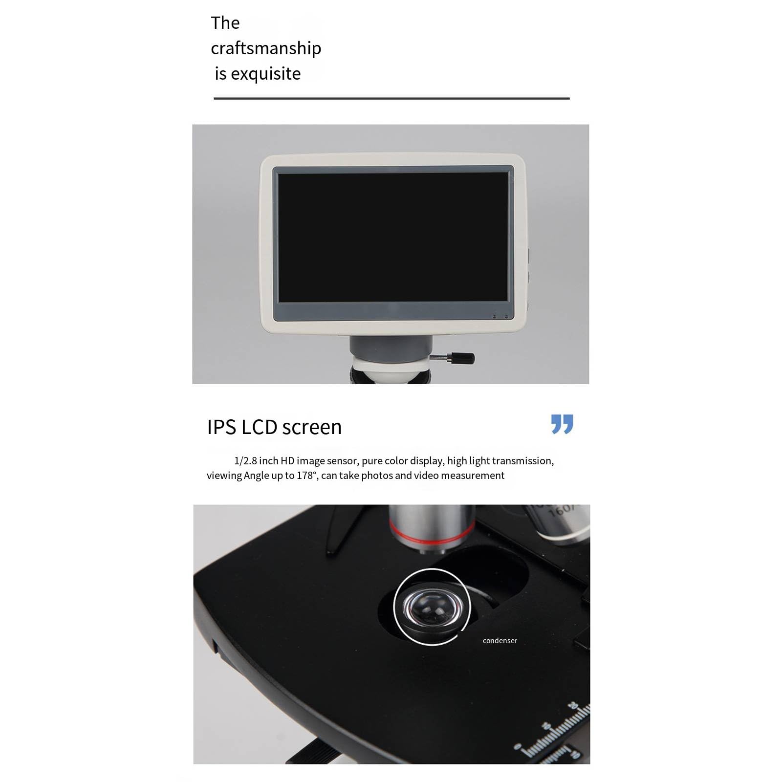 Microscopio biologico digitale ottico Rilevamento di esperimenti scientifici Microscopio elettronico ad alta definizione con schermo