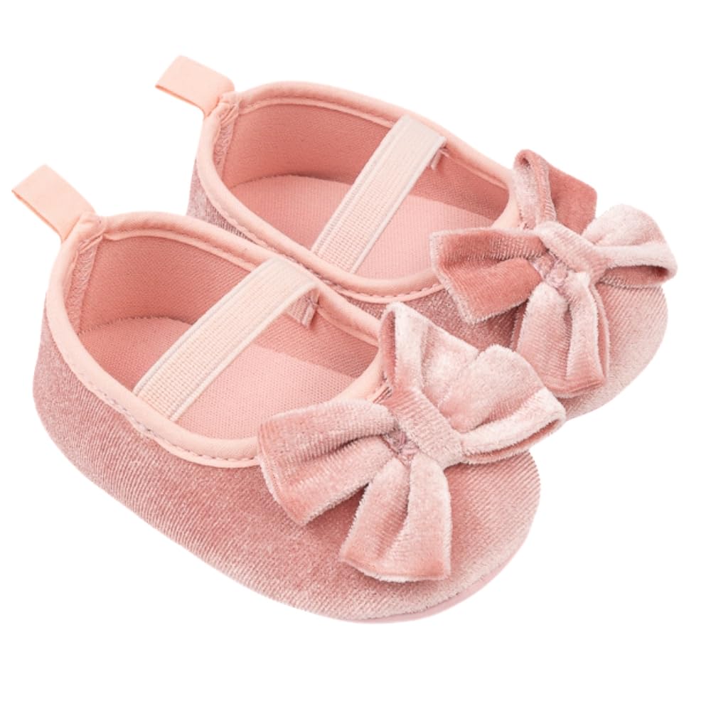 neska moda 6 To 12 Months Baby Girls Bow Black Slip On Anti Skid Belly Booties-BT5462-picture-10
