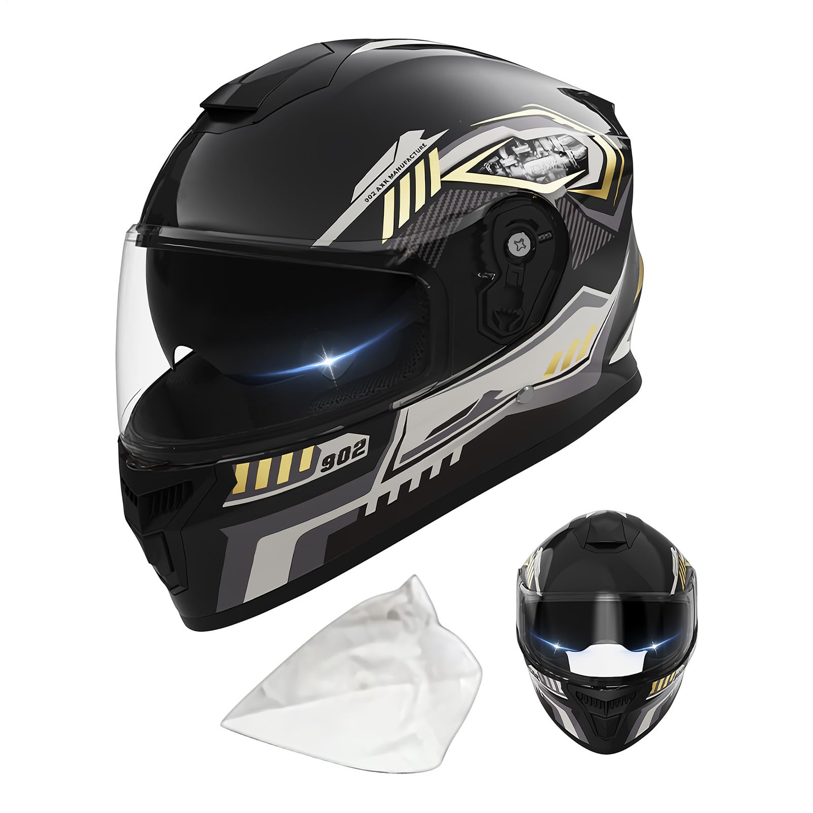 Casco de motocicleta de cara completa para motocross, scooter, cuatrimoto, carreras, equitación, invierno, nieve, esquí, bufanda extraíble, equipo de protección para adultos, casco de