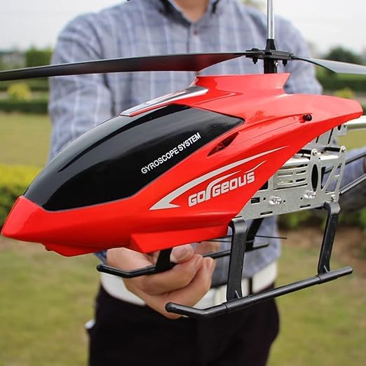 Large 75CM RC Helicopter Beginner Kids Toy 3.5CH Alloy LED Lights Remote Control Helicopter for Boys 8-12 Electric Remote Control Aircraft Airplane for Children Adults Gifts(2 Batteries