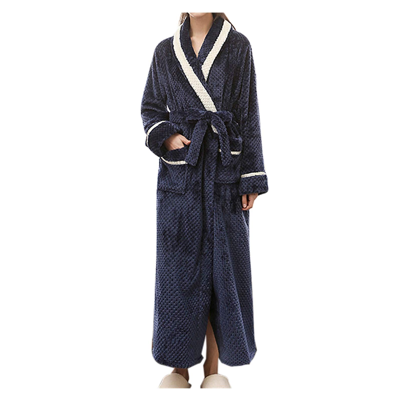 Robe for women Ladies Flannel Kimono Winter Robe Pajamas Warm Home Wear Bathrobe Color A1 Size XXX-Large