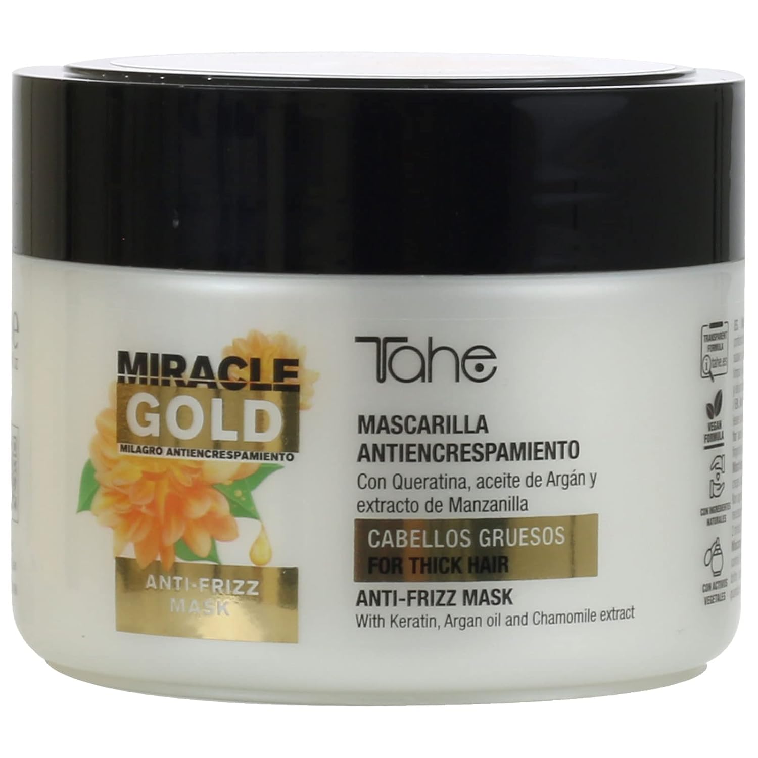 Tahe Miracle Gold Frizz Control Mask for Thick Hair, 300 ml