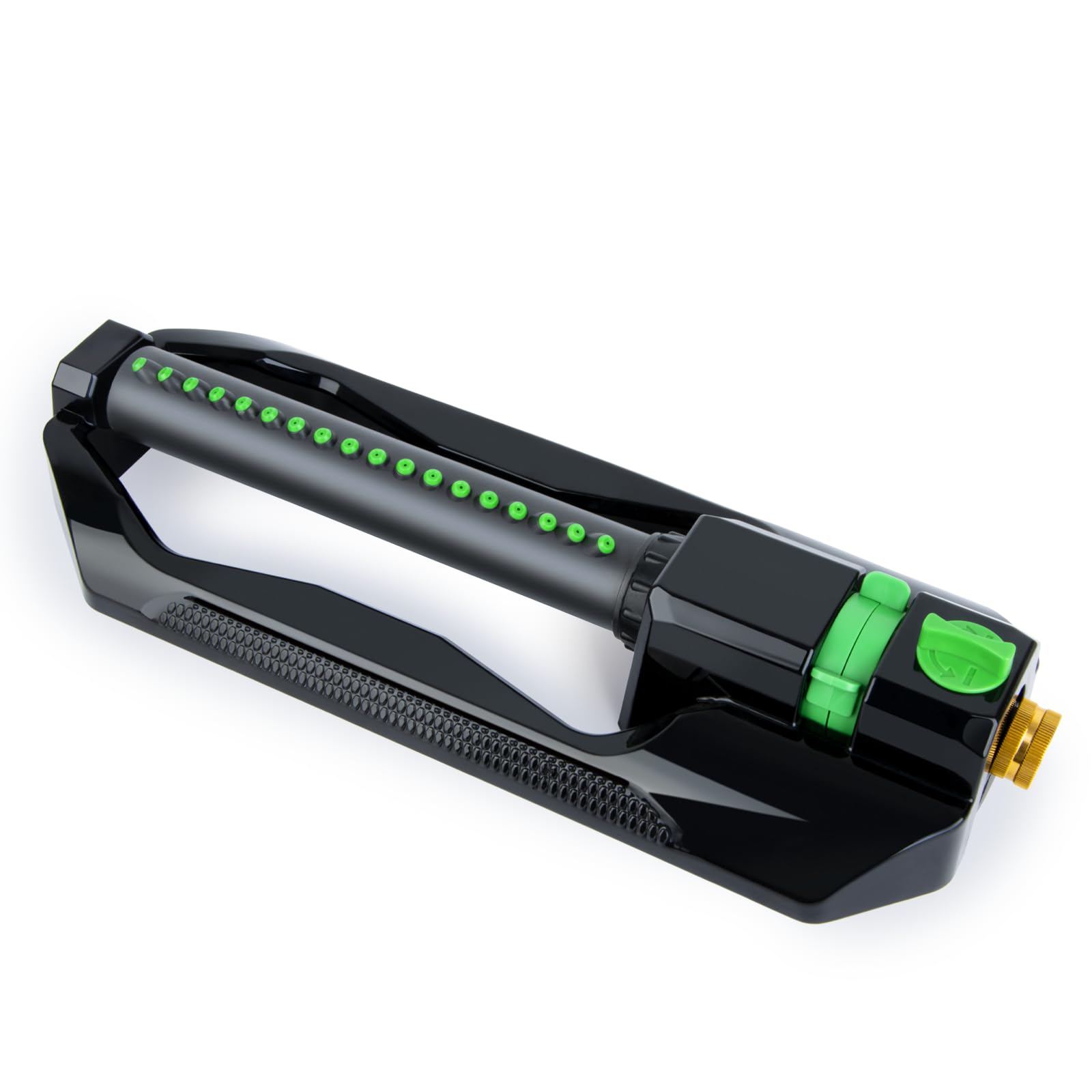 RESTMO Irrigatore oscillante resistente con base in metallo, sistema di irrigazione del prato regolabile con controllo del flusso, copre fino a 3.600 mq. per giardino, cortile