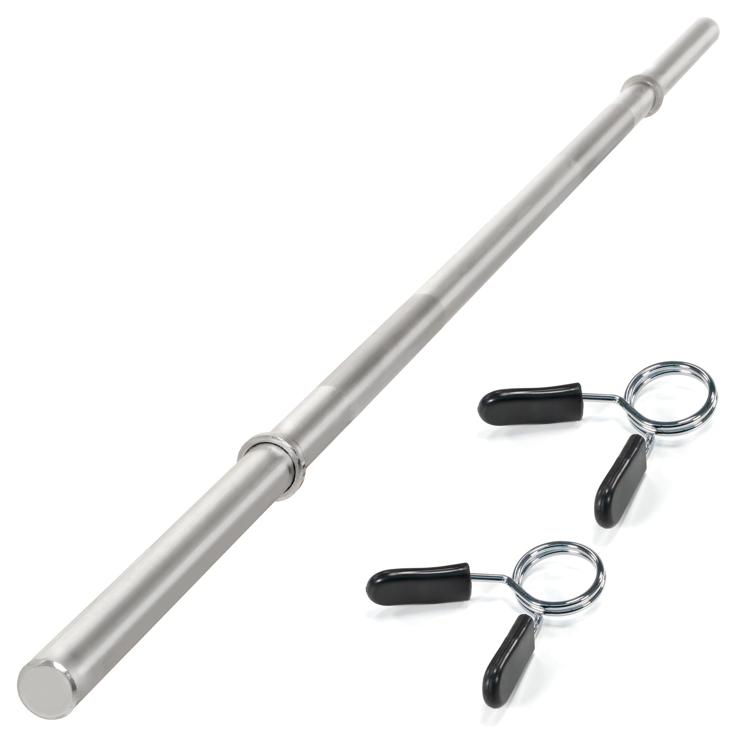 MAXXIVA® Langhantelstange - 120/140/160/180 cm, 30mm, bis 300kg, Stahl, Chrom, Federverschluss - Langhantel, Hantelstange, Langhantel-Stange, Bankdrücken