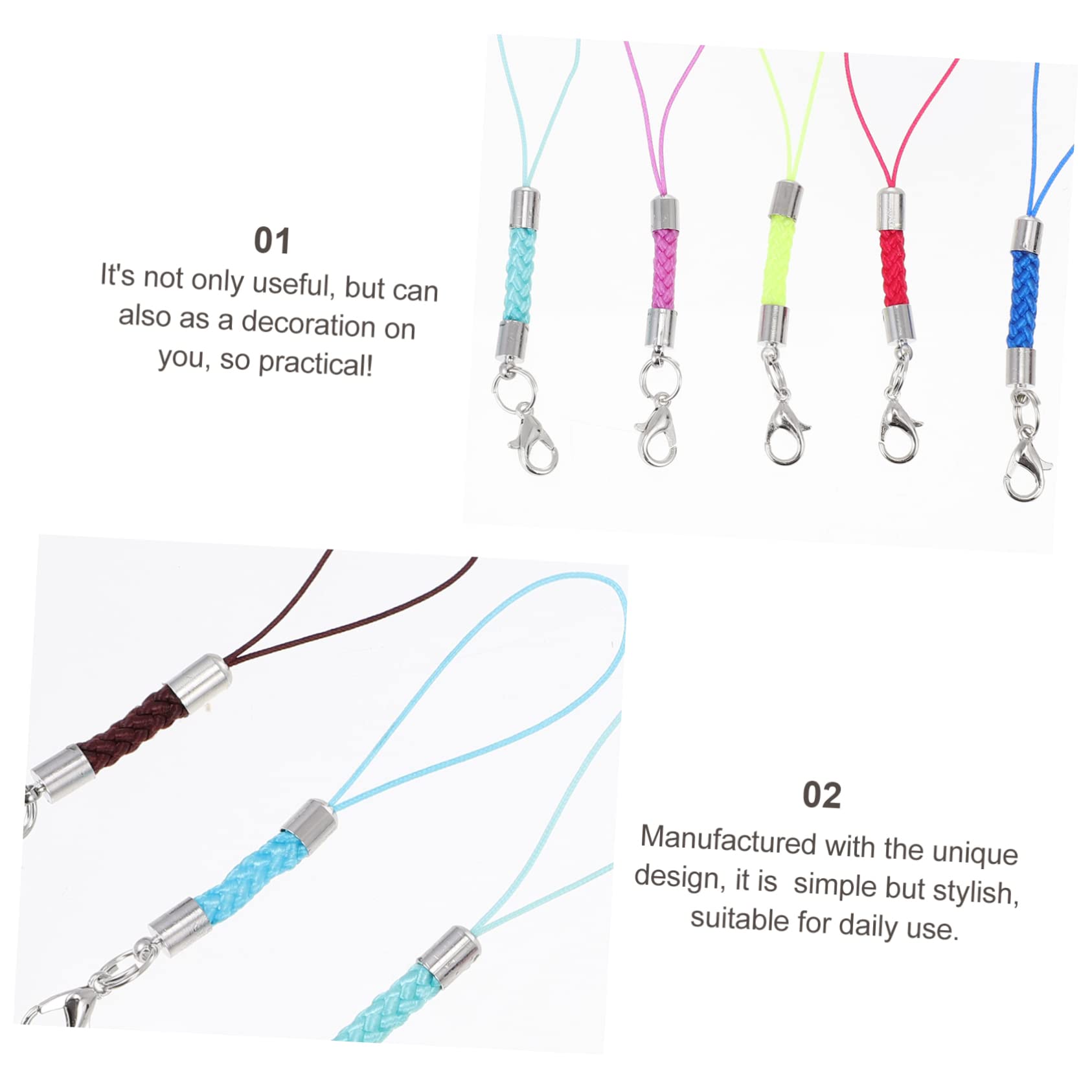 DOITOOL 120 Piezas Cordón Trenzado Para Teléfono Decoración De Mano Cordón Para Teléfono Móvil Decoración De Cámara De Teléfono Inteligente Accesorio Para Teléfono Móvil Teléfonos Móviles