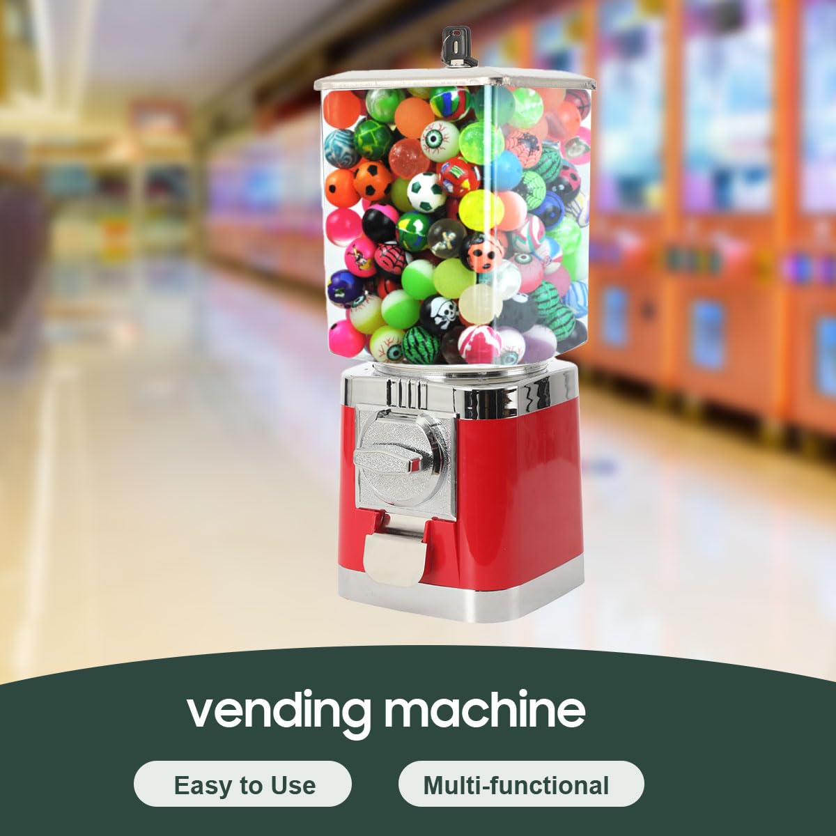 Kaugummiautomat Süßigkeitenspender Kapselautomat, Kleine Bälle und Kapselspielzeug Spender Automat,Süßigkeiten Spender Automat für Gewerbenutzung - Kapselautomat, Kaugummi Maschine