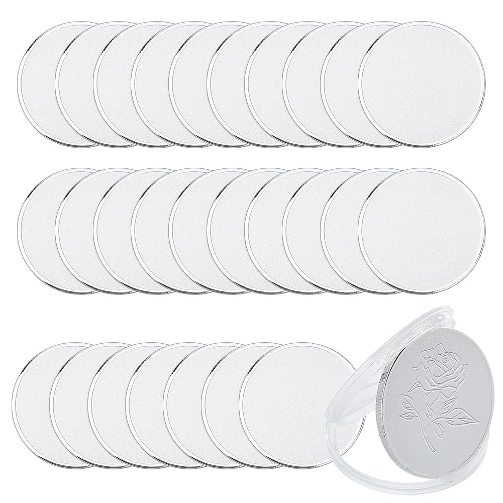 DICOSMETIC 30 monete vuote 40 mm argento incisione laser monete piatte rotonde in ferro goffrato con scatola di protezione bordi filettati monete metalliche per fai da te per la creazione di gioielli