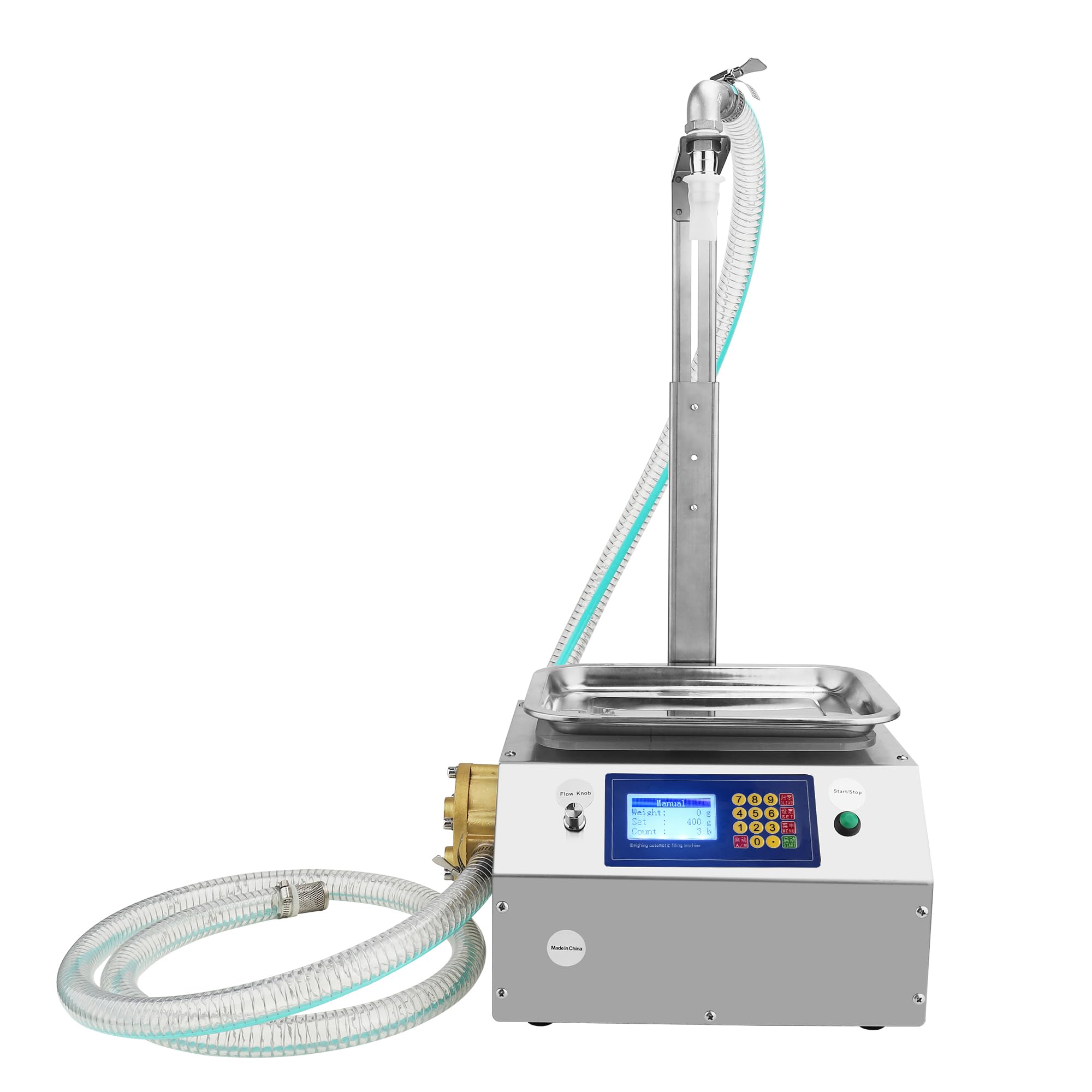 Riempitrice quantitativa per liquidi viscosi | Volume di riempimento 10 ml-10000 ml | Riempitrice automatica per miele Macchina per il riempimento di liquidi viscosi con colla Tahini, 7 L/min