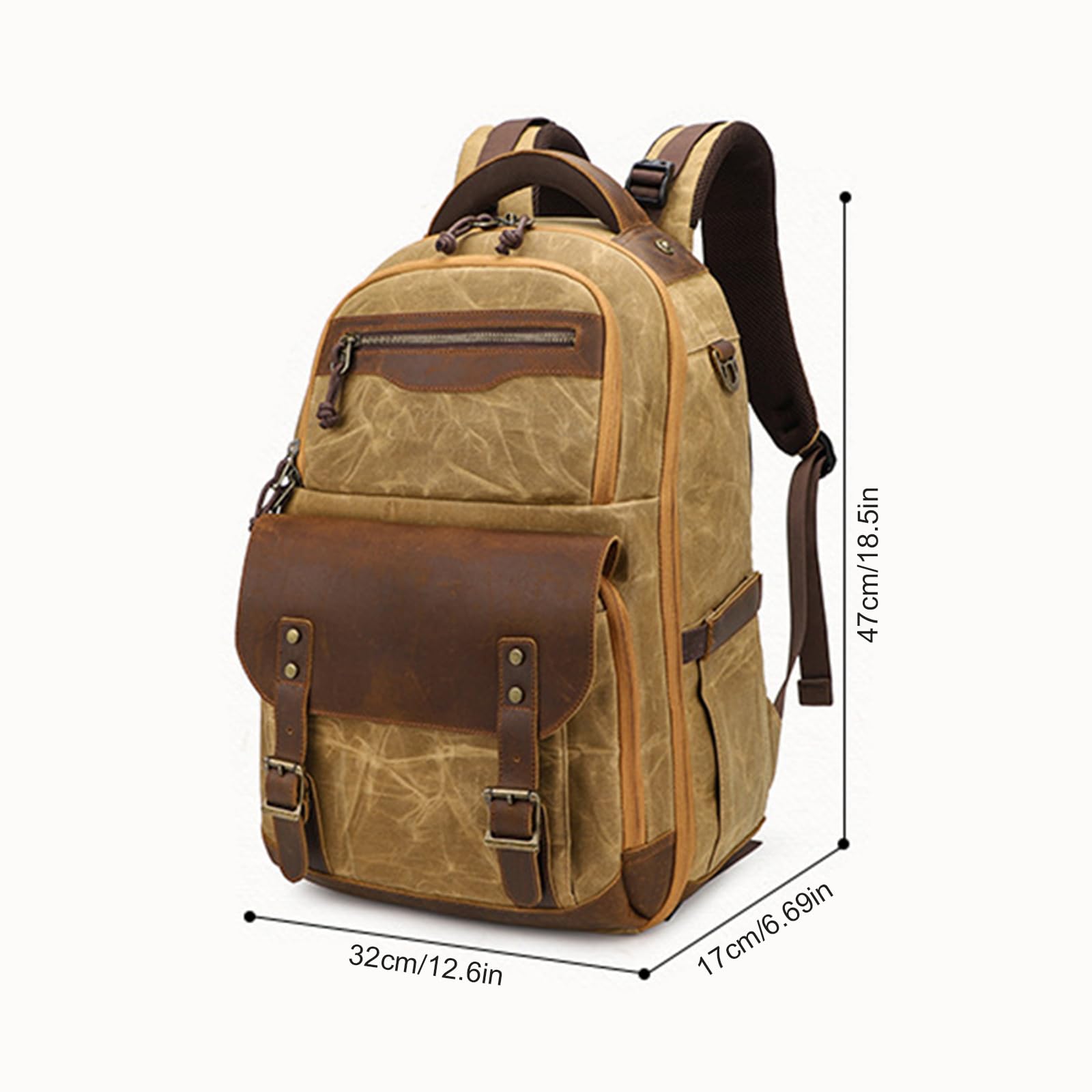 Zaino Macchina Fotografica in Tela Batik, Zaino da Viaggio Antiurto, con Scomparto per Notebook da 15.4 Pollici, per Treppiedi, Fotocamere, Obiettivi e Accessori (Grigio)