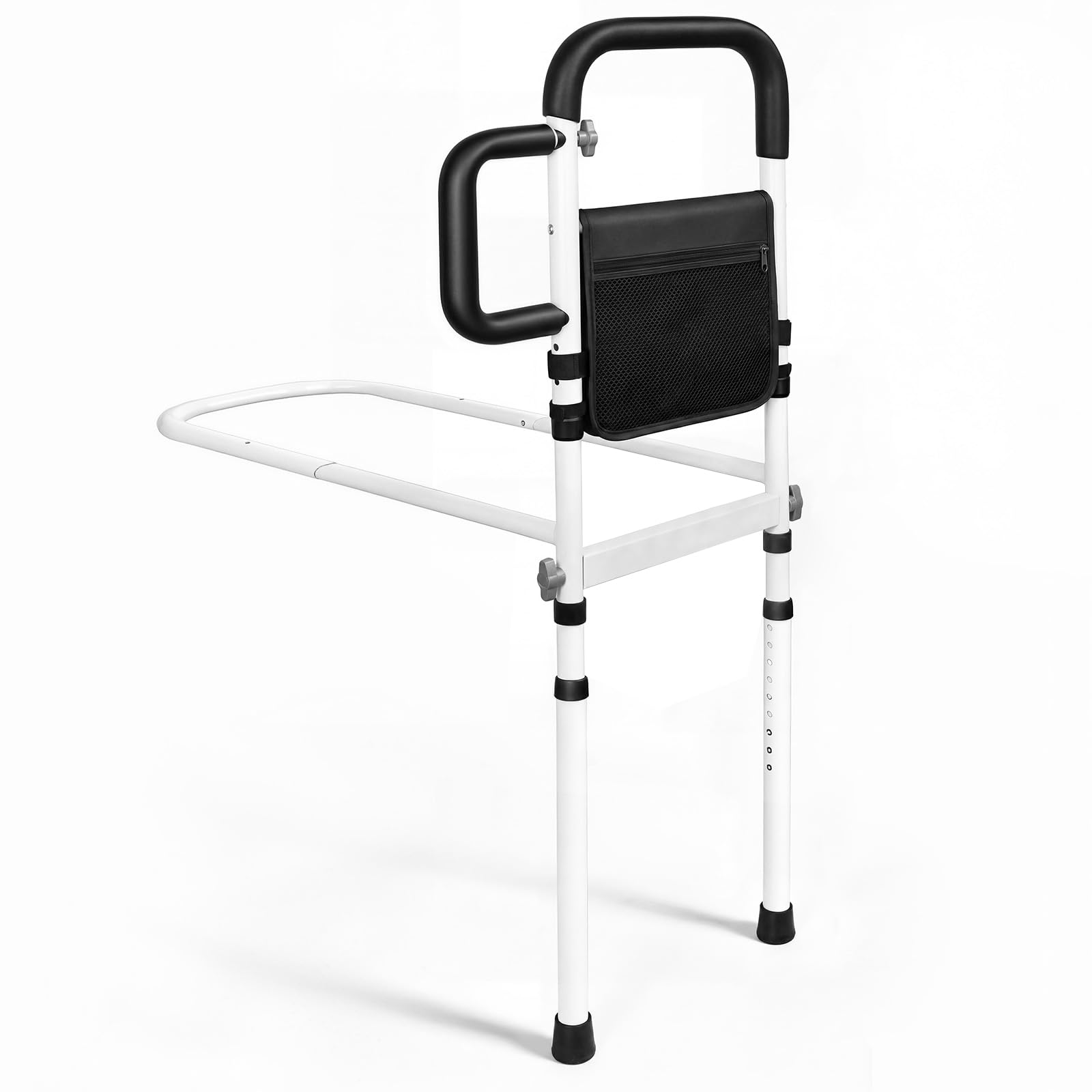 Photo 1 of Bed Rails for Elderly Adults Safety, ASTM Certified Bed Rail for Seniors with Motion Sensor Light, Non-Slip Handle & Storage Bag, Height Adjustable Bed Assist Bar with 400LBS Support, Dark Black